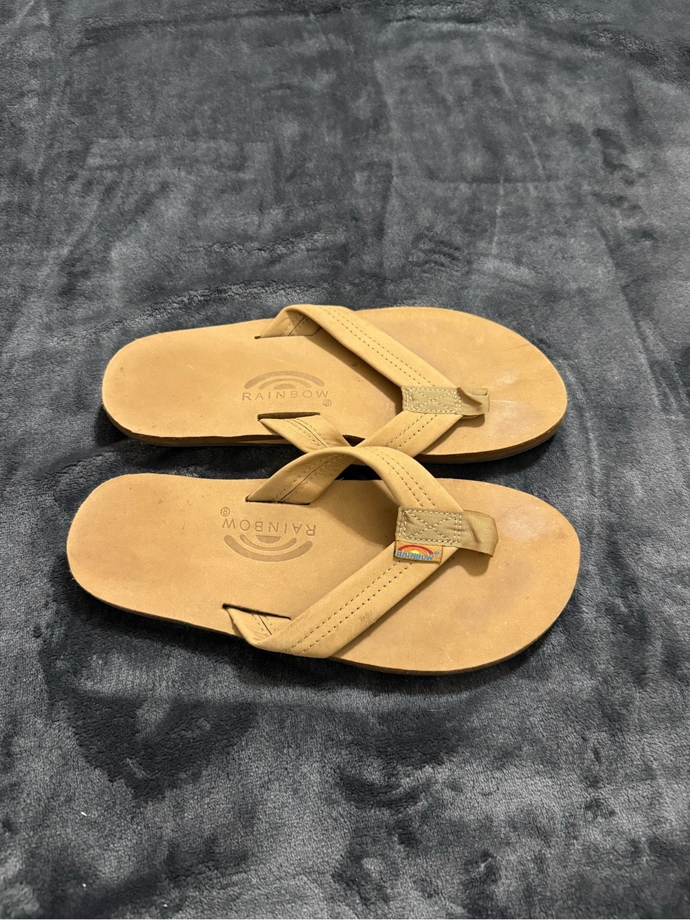 Rainbow Women's Tan Leather Flip Flop Sandals
